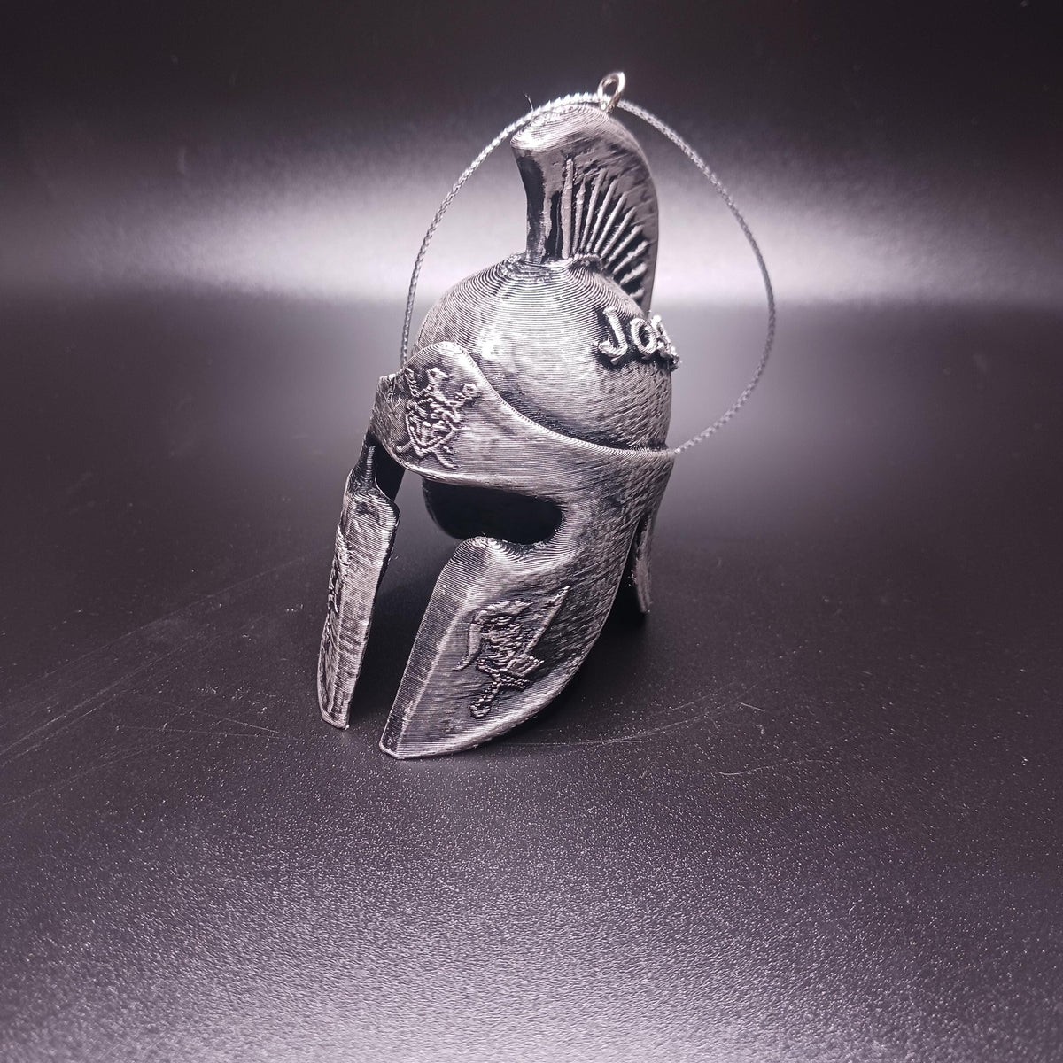 Personalized Spartan Helmet Christmas Ornament, 3D Printed Warrior Helmet