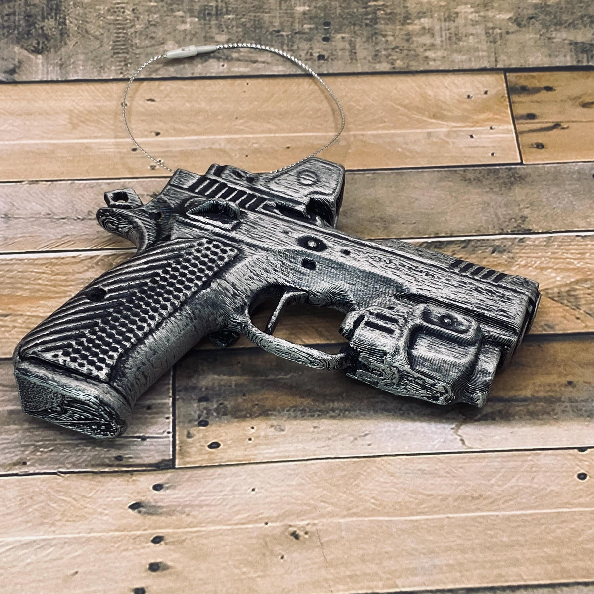 Personalized CZ Shadow Pistol Christmas Ornament, Hand-Painted Gun Lover Gift