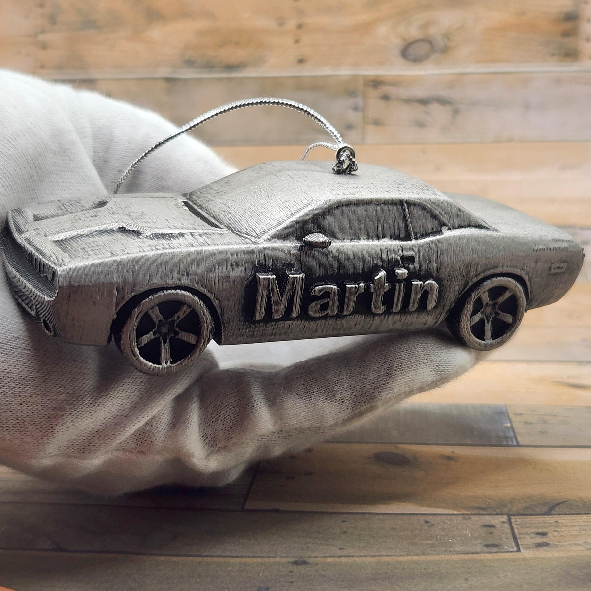 Personalized Dodge Challenger Christmas Ornament, 3D Printed Muscle Car