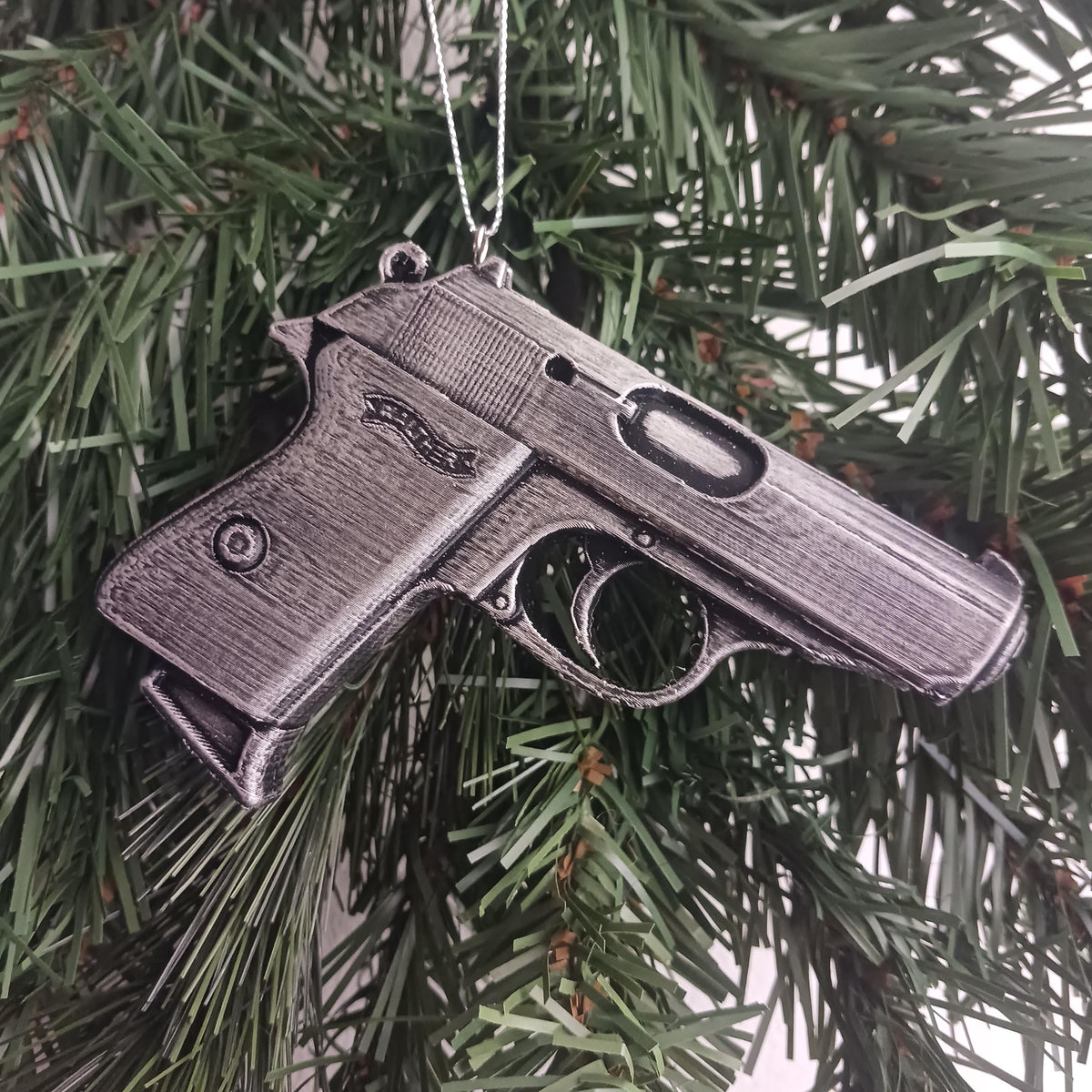 Personalized Walther PPK Pistol Christmas Ornament, Gun Collector Gift