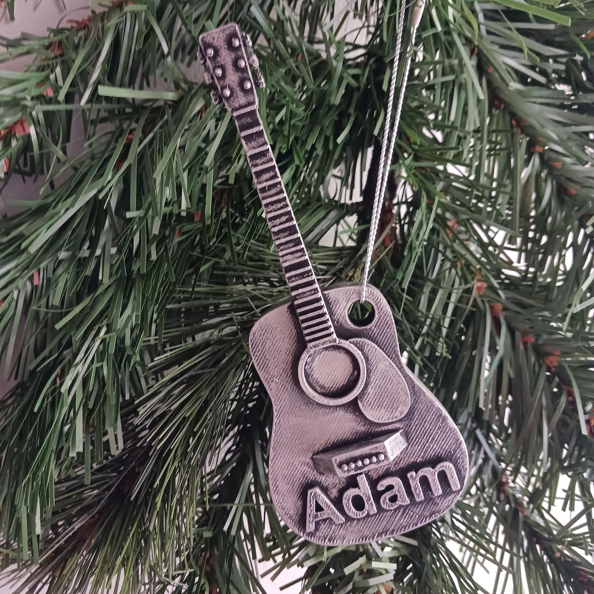 Personalized Guitar Christmas Ornament, 3D Printed Musical Instrument