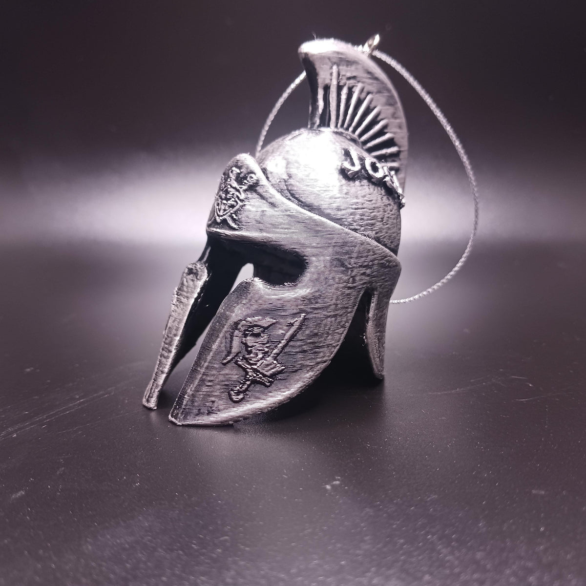 Personalized Spartan Helmet Christmas Ornament, 3D Printed Warrior Helmet