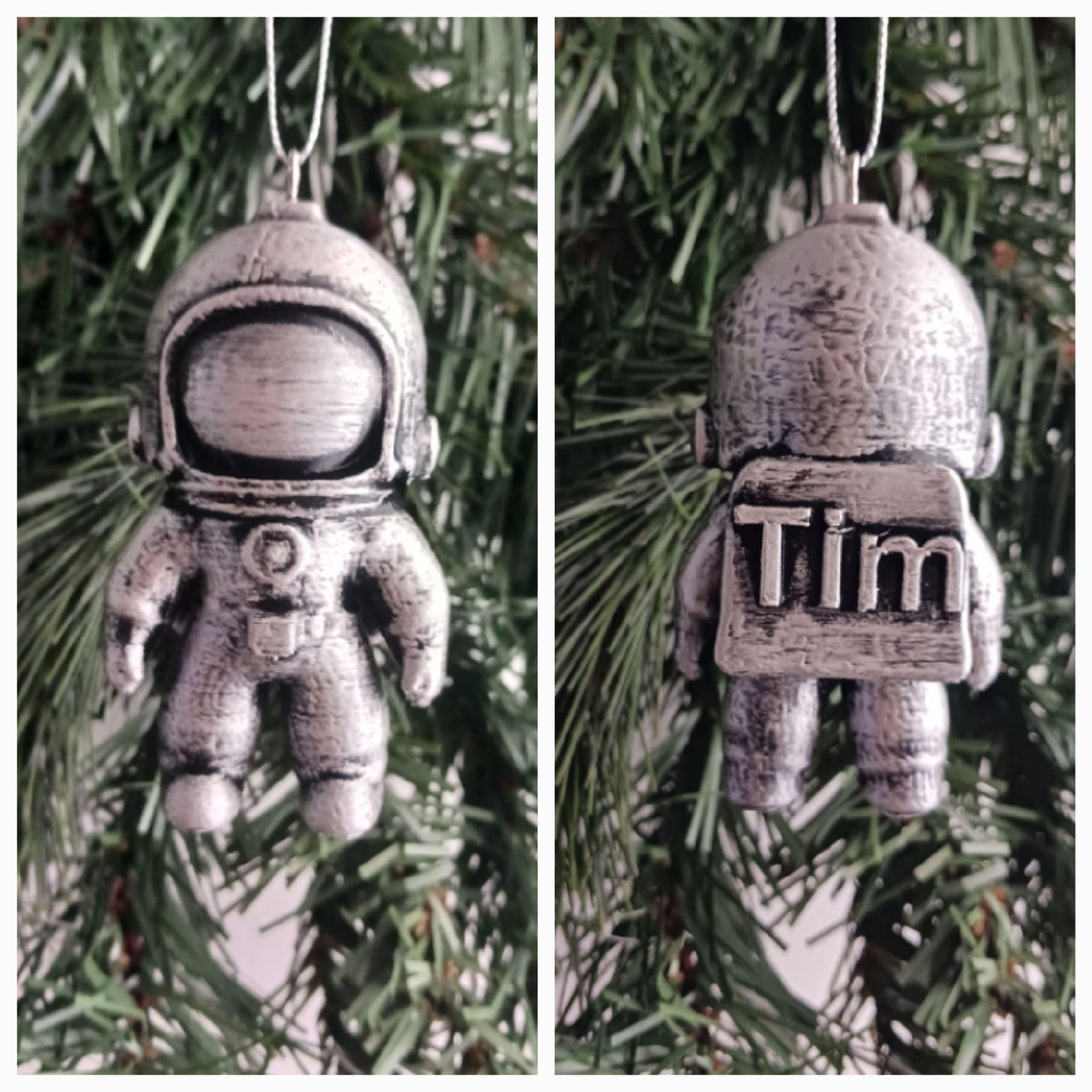 Personalized Astronaut Christmas Ornament, Hand-Painted 3D Printed Figure