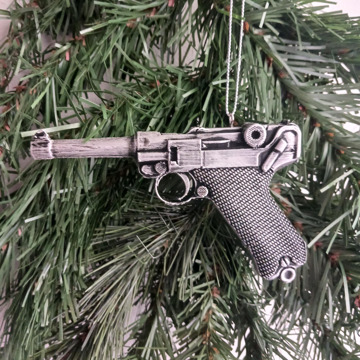 Personalized German Luger P08 Christmas Ornament, Historic Pistol Keepsake