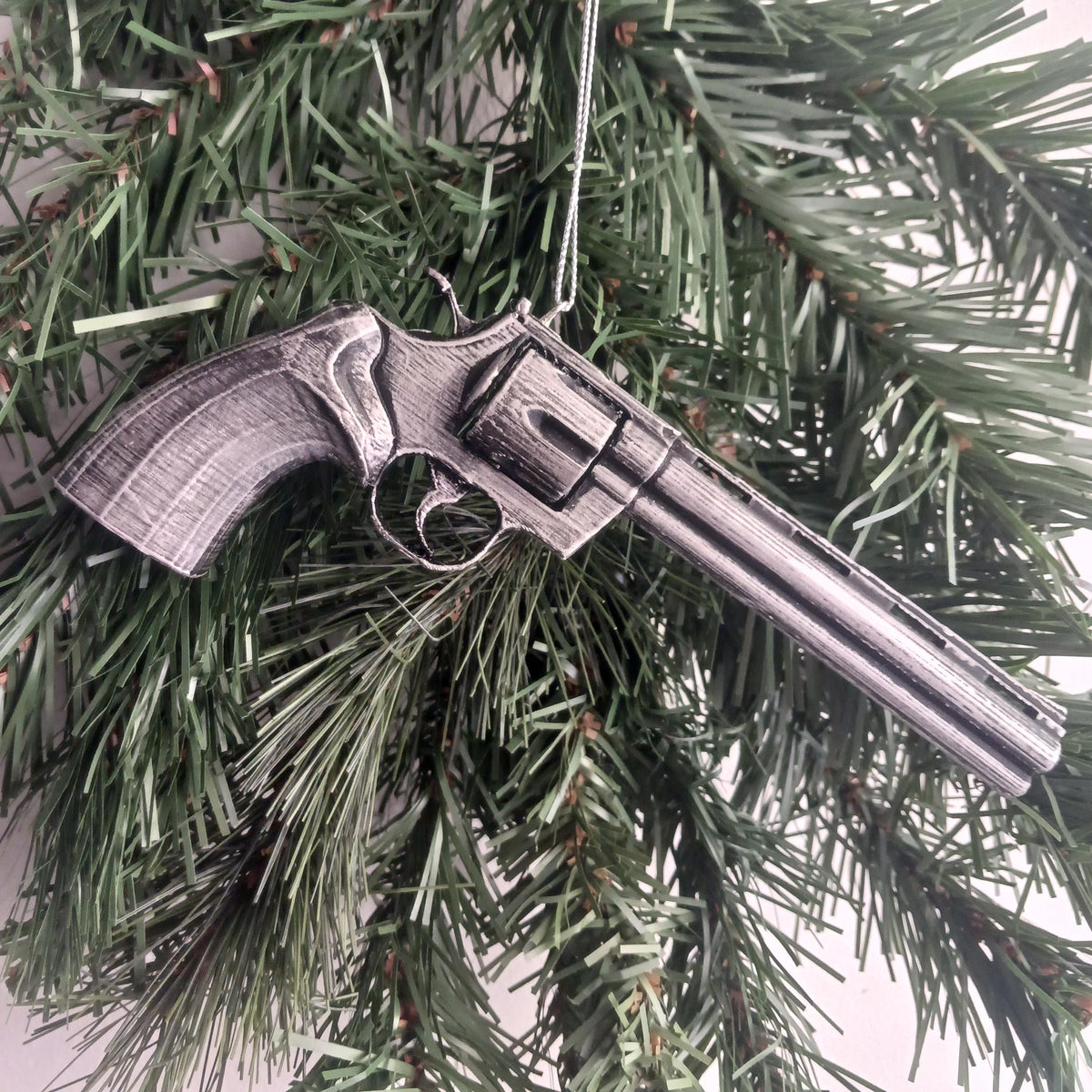 Colt Python Revolver Christmas Ornament, Hand-Painted Gun Collector Gift