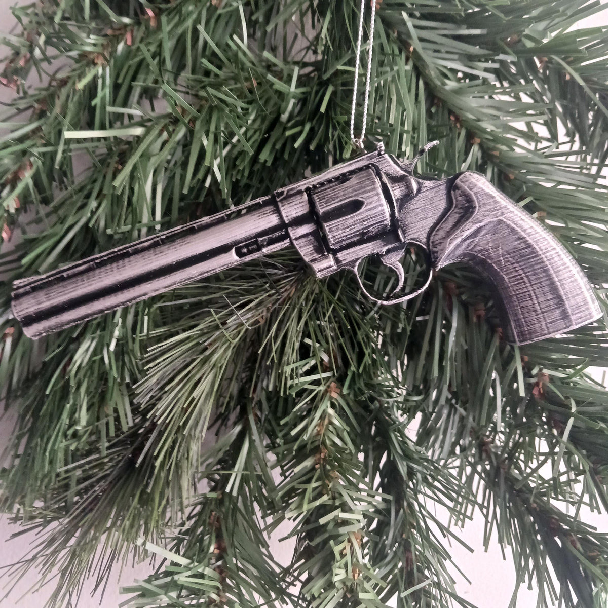 Colt Python Revolver Christmas Ornament, Hand-Painted Gun Collector Gift