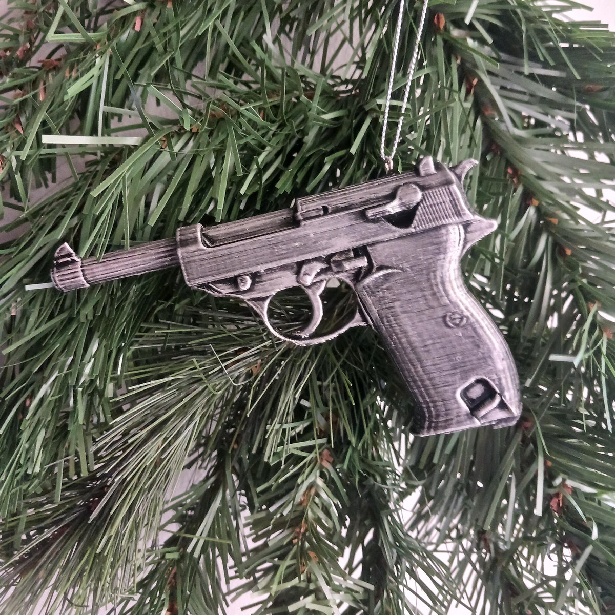 Walther P38 Pistol Christmas Ornament, Historic Gun Collector Keepsake