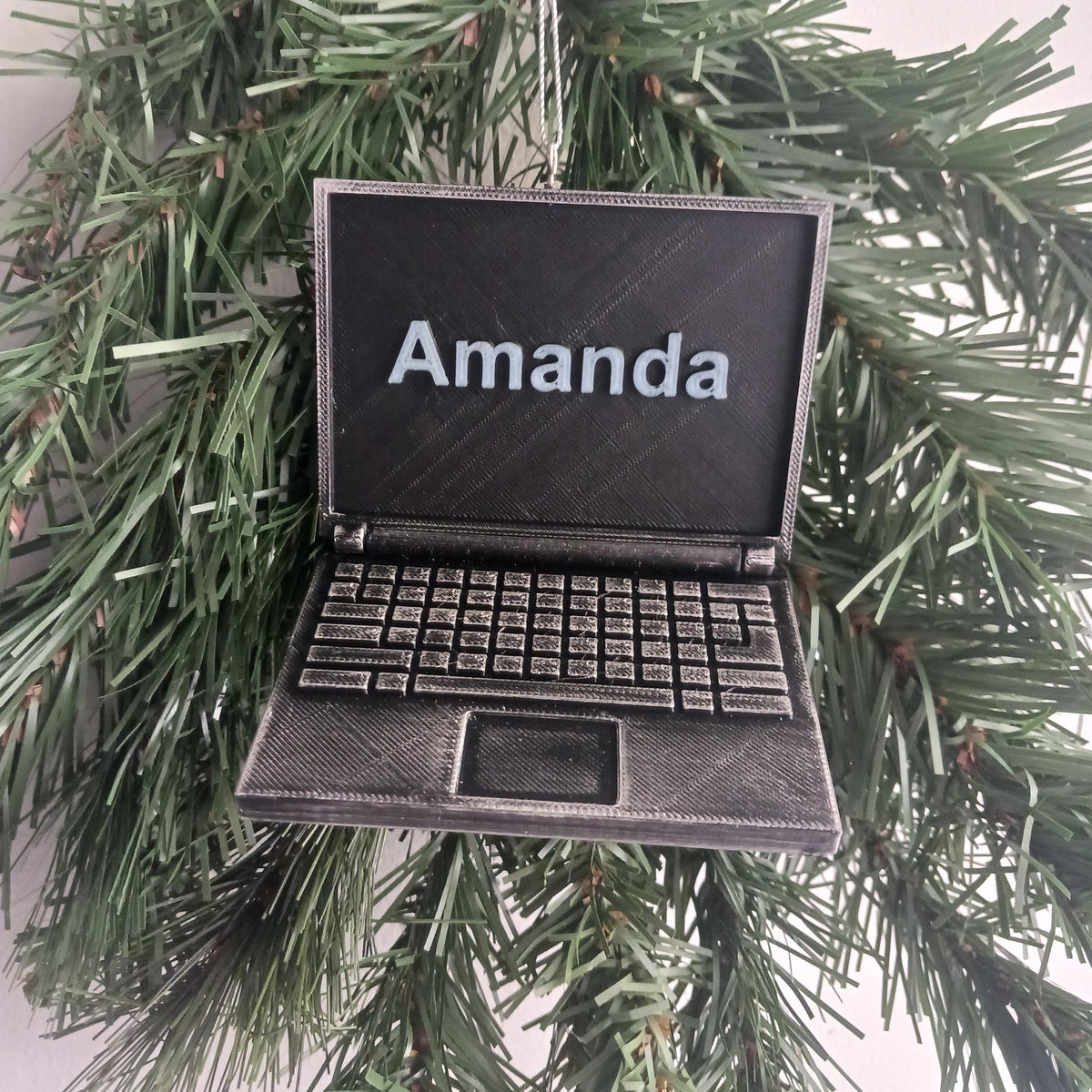 Personalized Laptop Christmas Ornament, 3D Printed Computer Keepsake