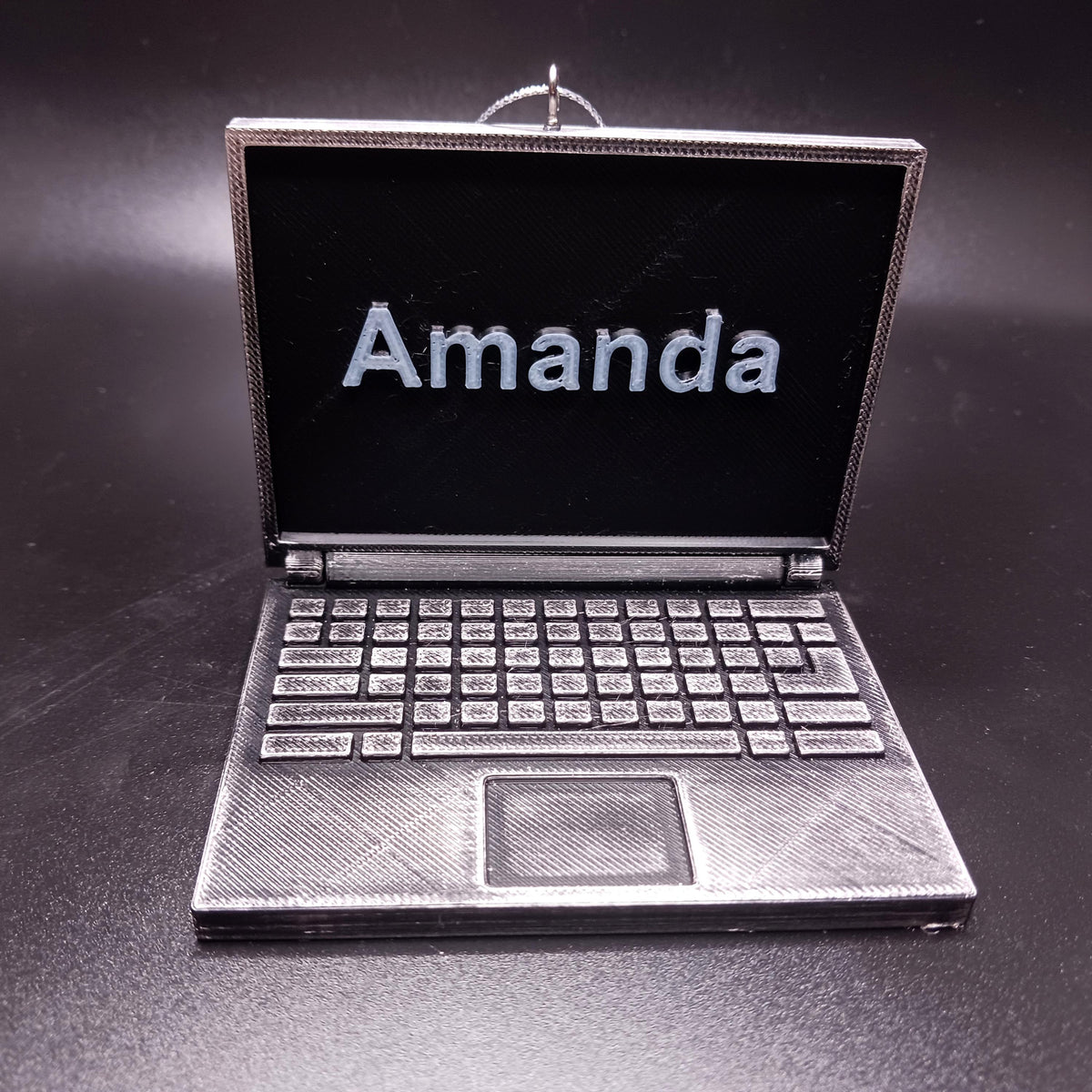 Personalized Laptop Christmas Ornament, 3D Printed Computer Keepsake