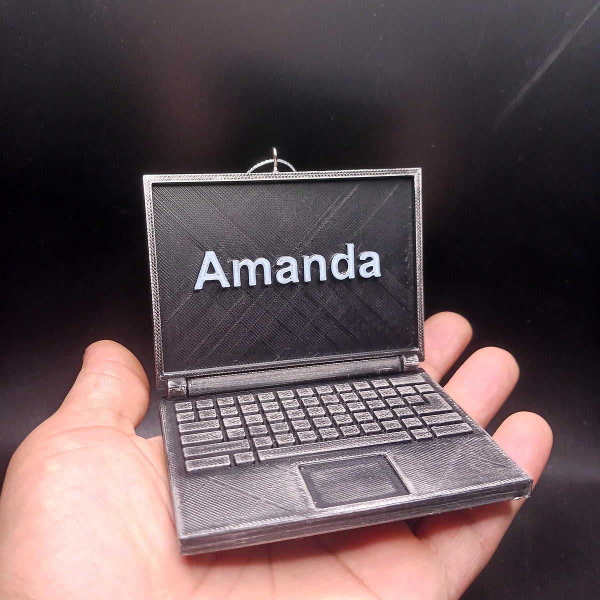 Personalized Laptop Christmas Ornament, 3D Printed Computer Keepsake