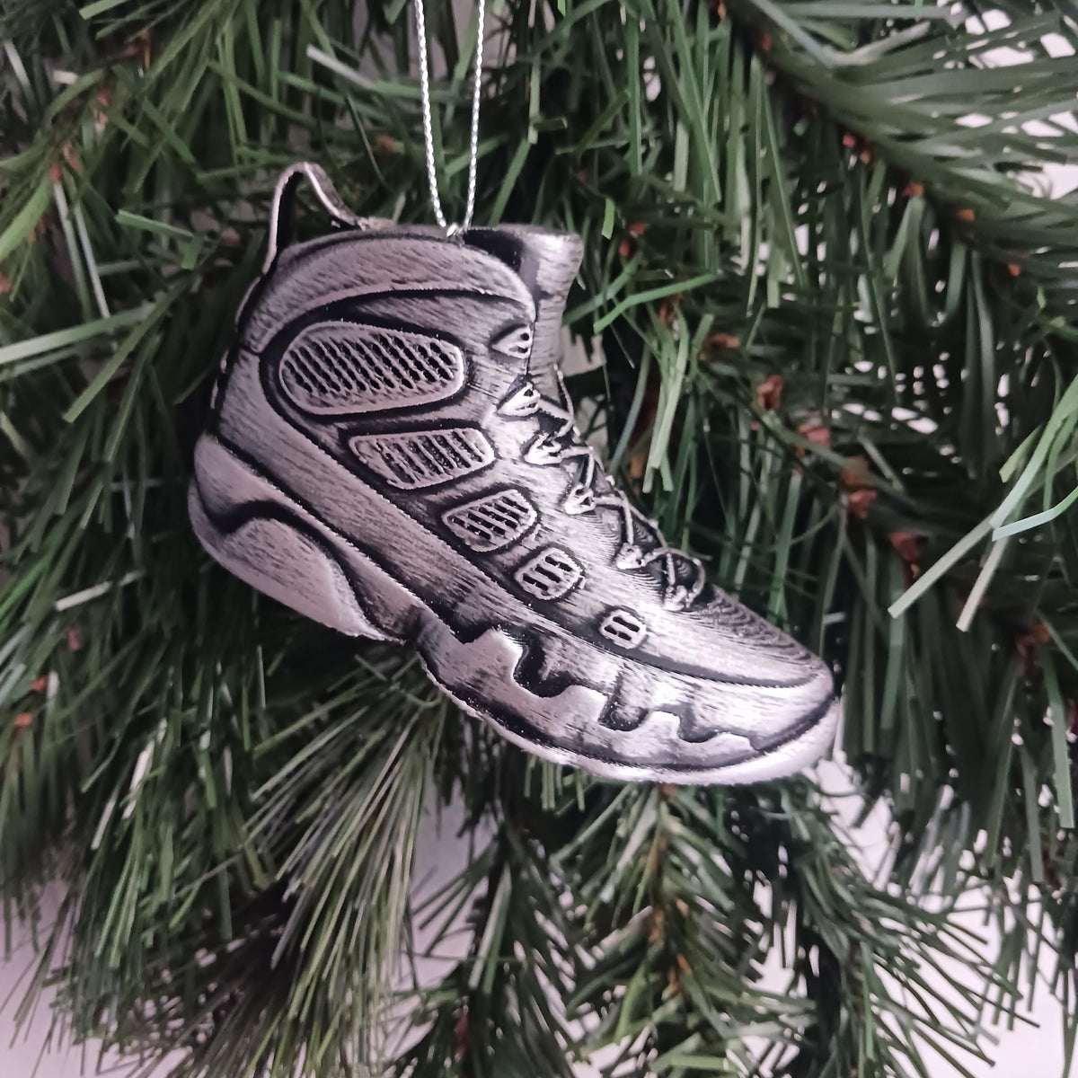 Air Jordan 9 Sneaker Christmas Ornament, 3D Printed Shoe Keepsake