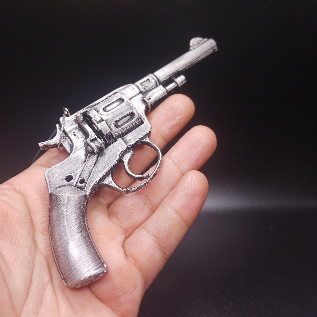Nagant Revolver Christmas Ornament, Hand-Painted Collector Keepsake