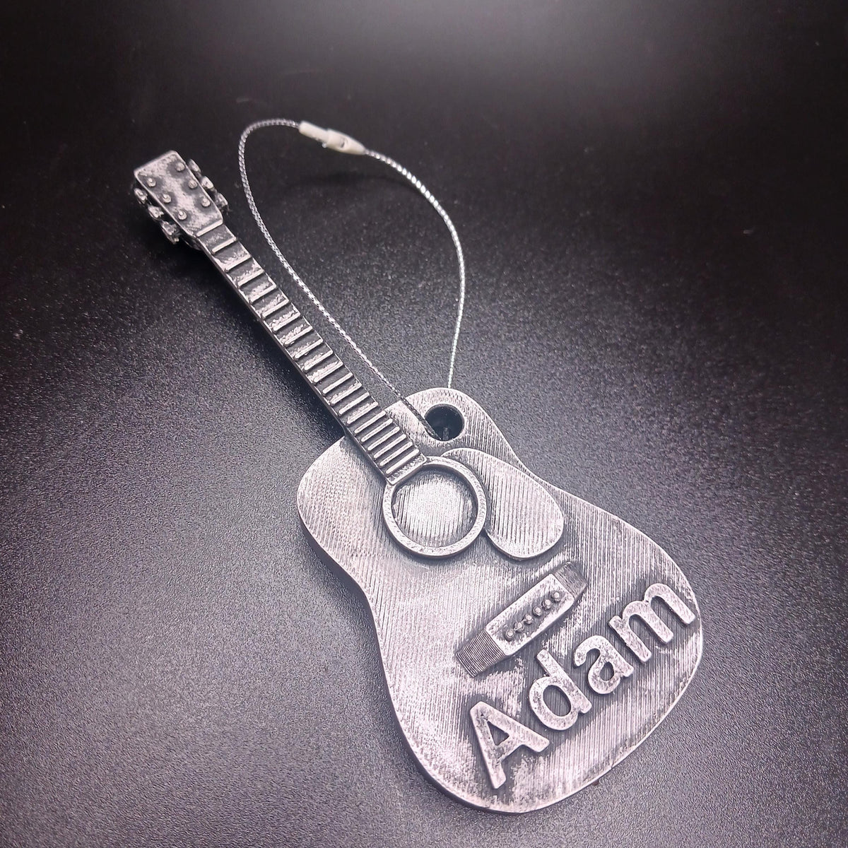 Personalized Guitar Christmas Ornament, 3D Printed Musical Instrument