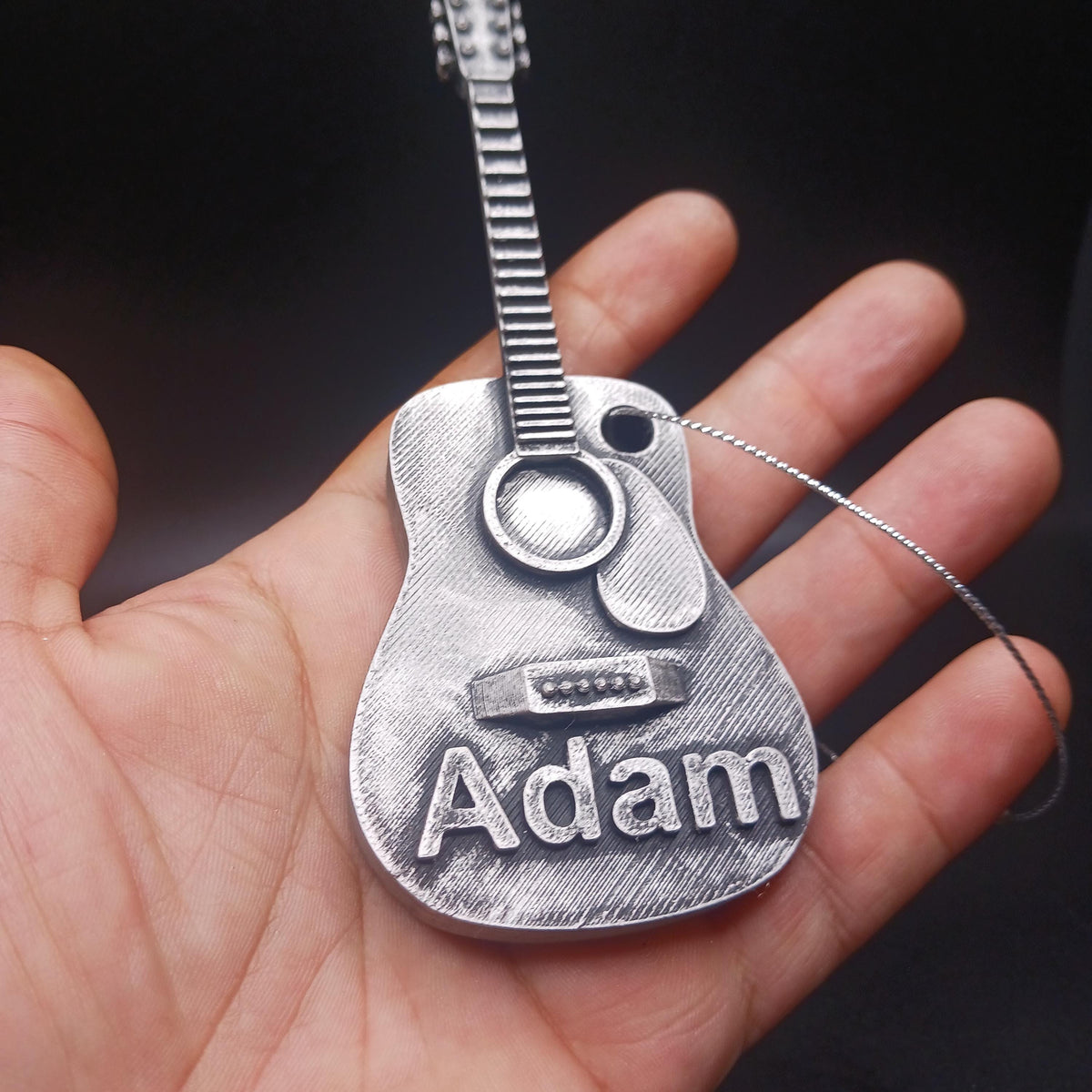 Personalized Guitar Christmas Ornament, 3D Printed Musical Instrument