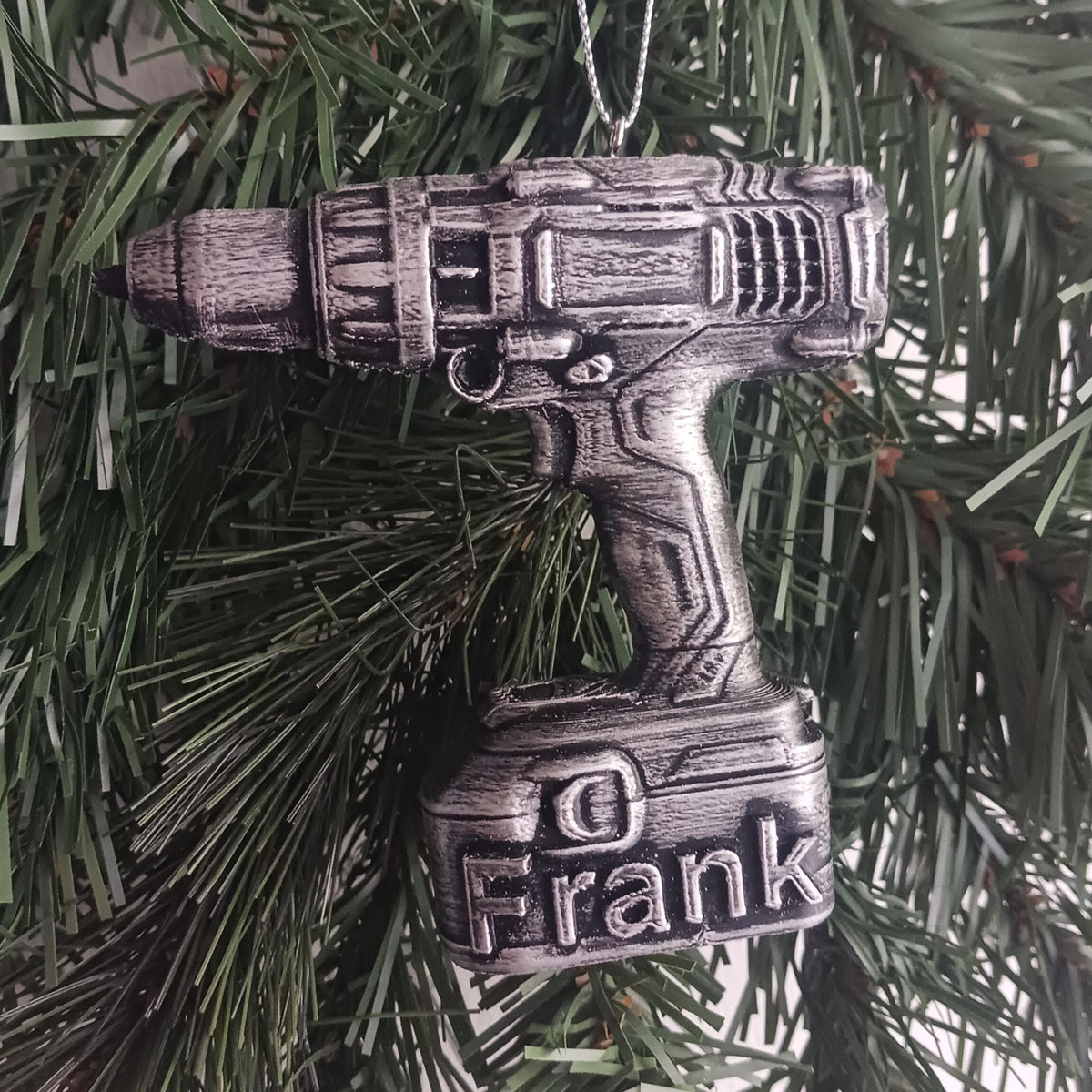 Personalized Cordless Drill Christmas Ornament, 3D Printed Tool Keepsake