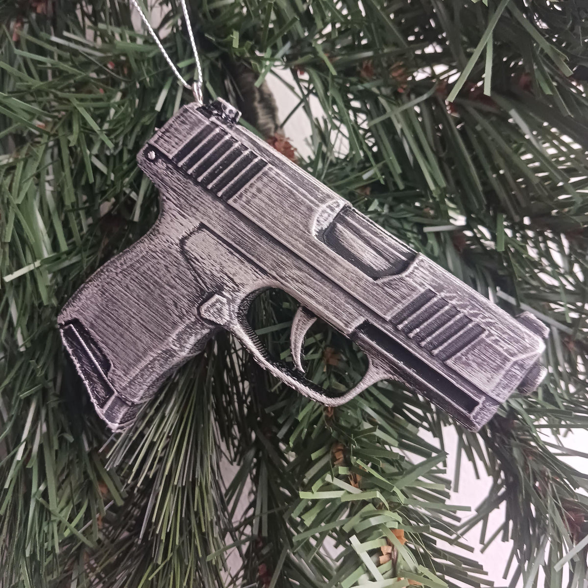 SIG P365 Pistol Christmas Ornament, Hand-Painted Gun Owner Gift