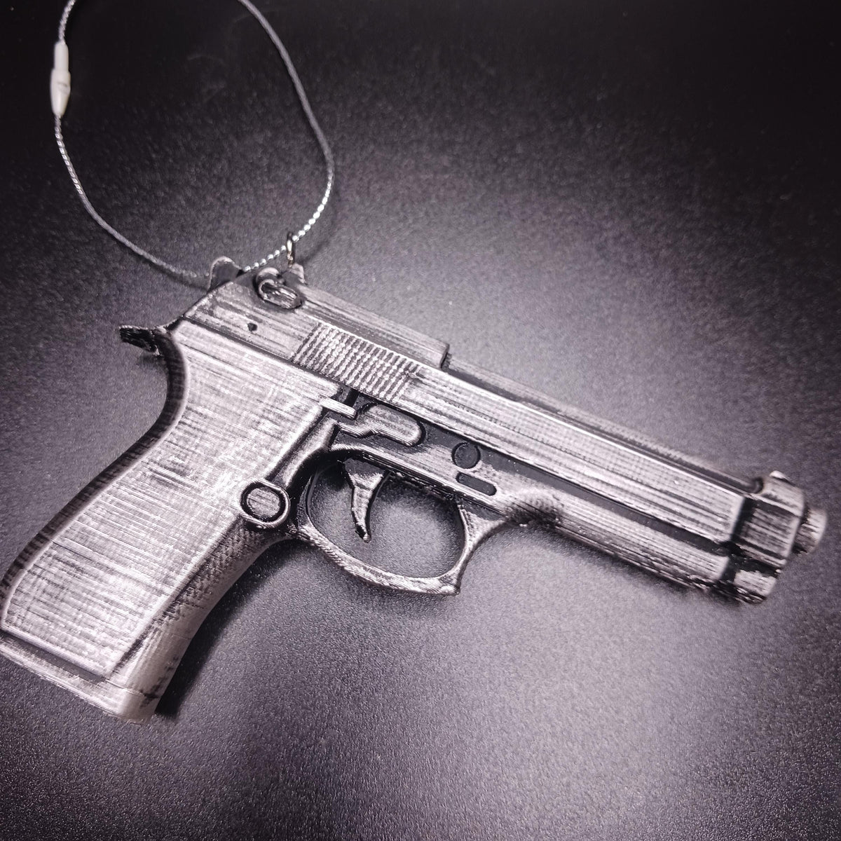Personalized Beretta 92FS Pistol Christmas Ornament, Hand-Finished Keepsake