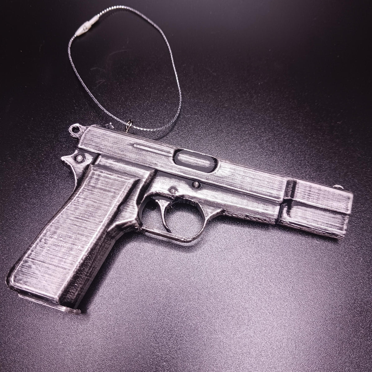 Personalized Browning Hi-Power Pistol Christmas Ornament, Collector Keepsake