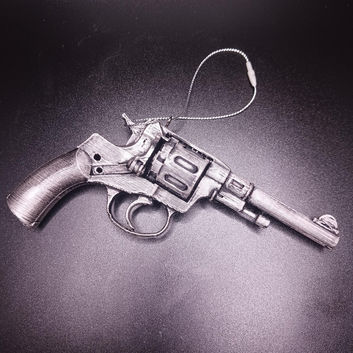 Nagant Revolver Christmas Ornament, Hand-Painted Collector Keepsake
