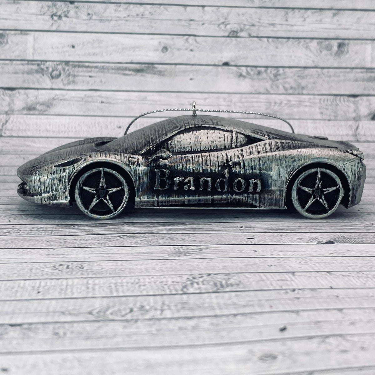 Personalized Ferrari 458 Italia Car Ornament, 3D Printed Keepsake