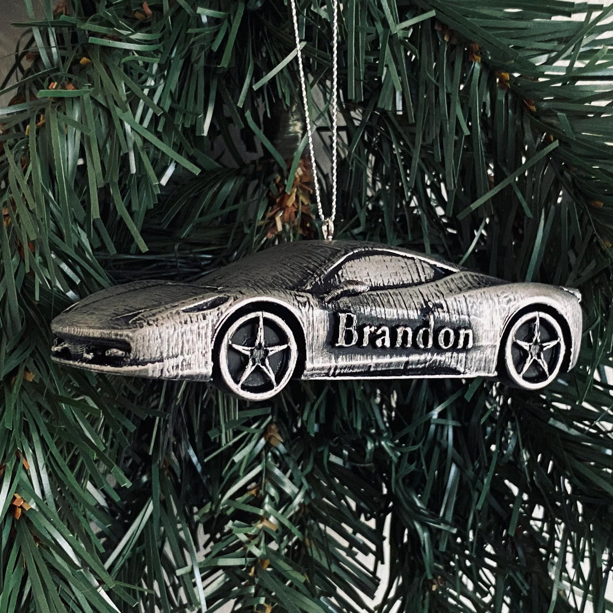 Personalized Ferrari 458 Italia Car Ornament, 3D Printed Keepsake