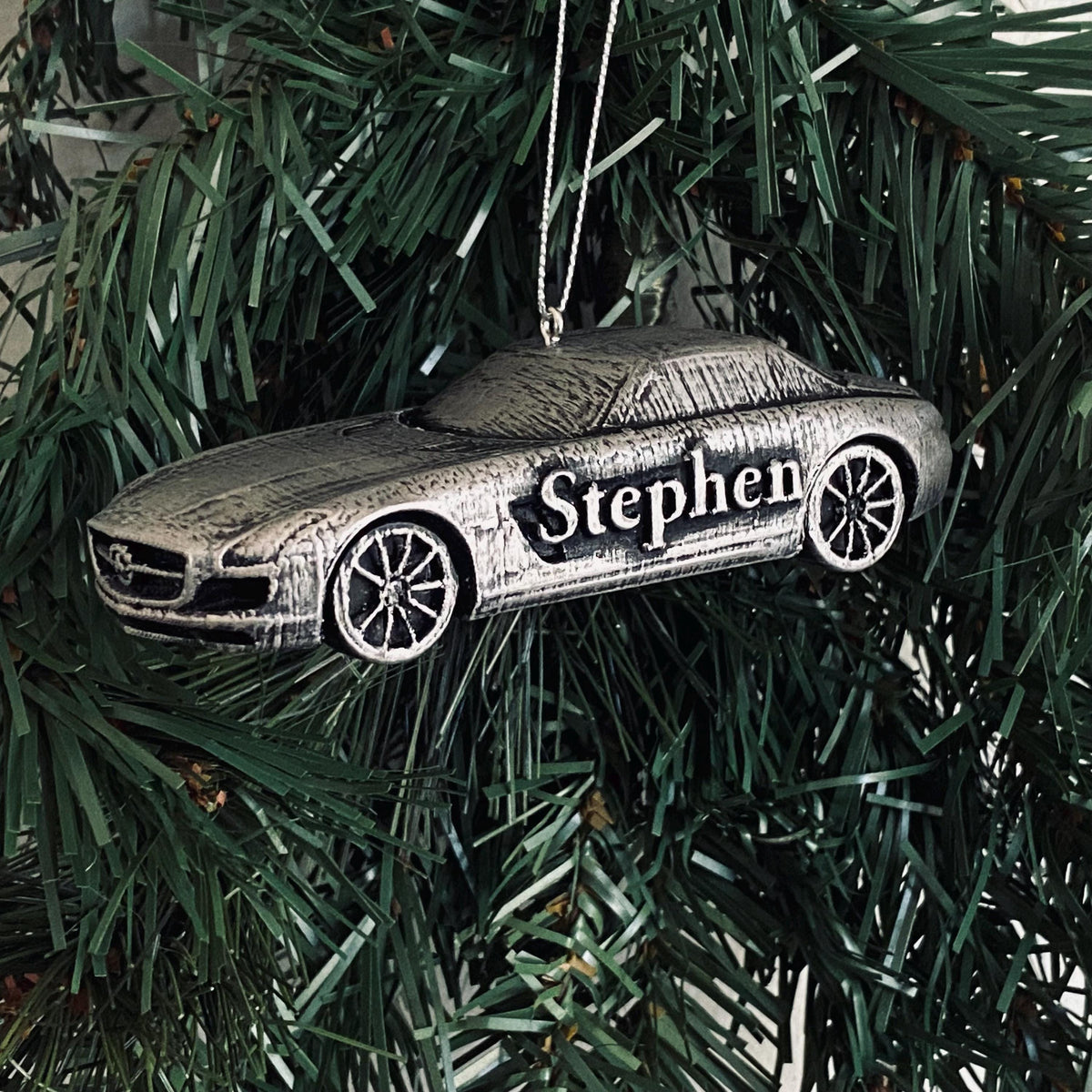 Personalized Mercedes SLS AMG Christmas Ornament, 3D Printed Sports Car
