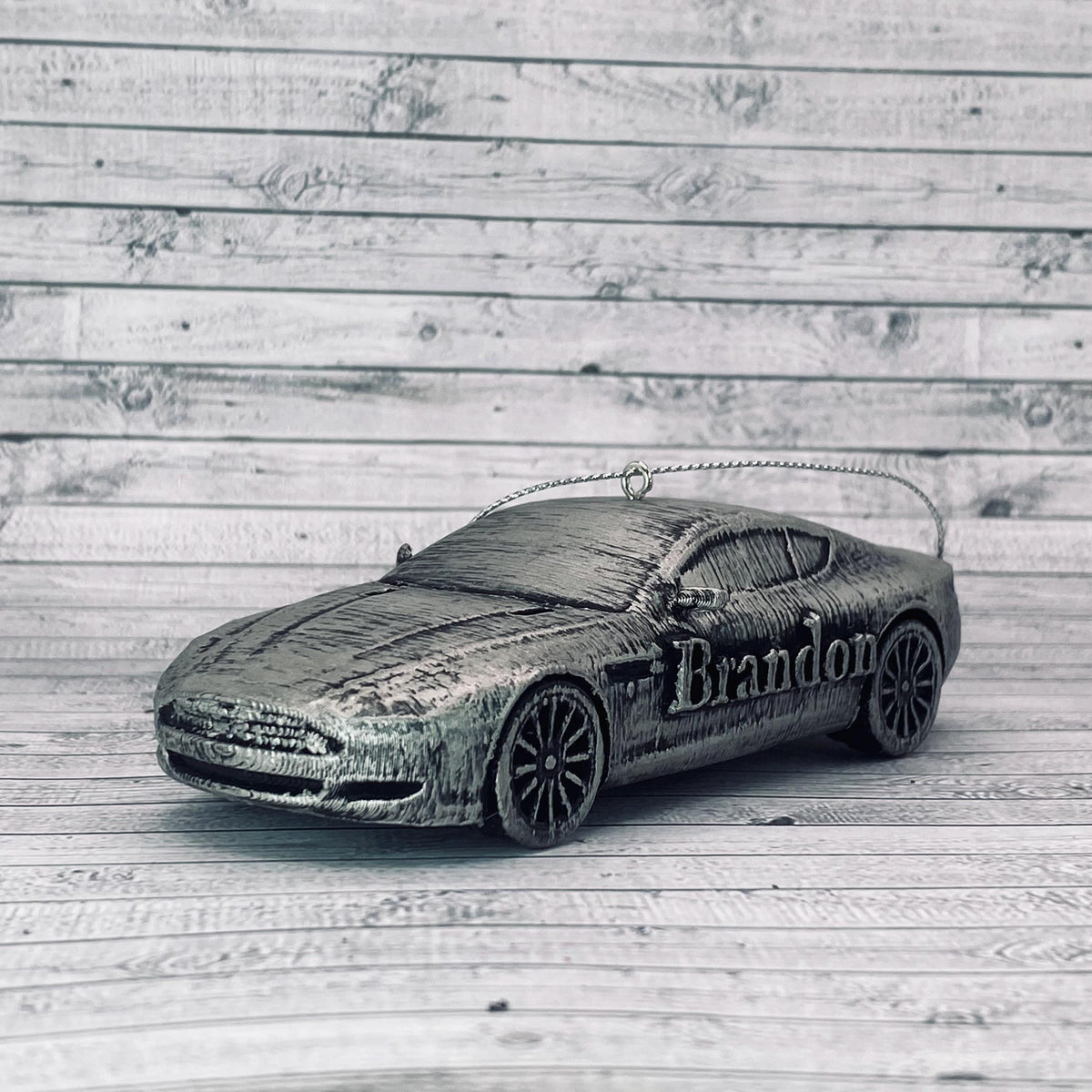Personalized Aston Martin Christmas Ornament, 3D Printed Sports Car