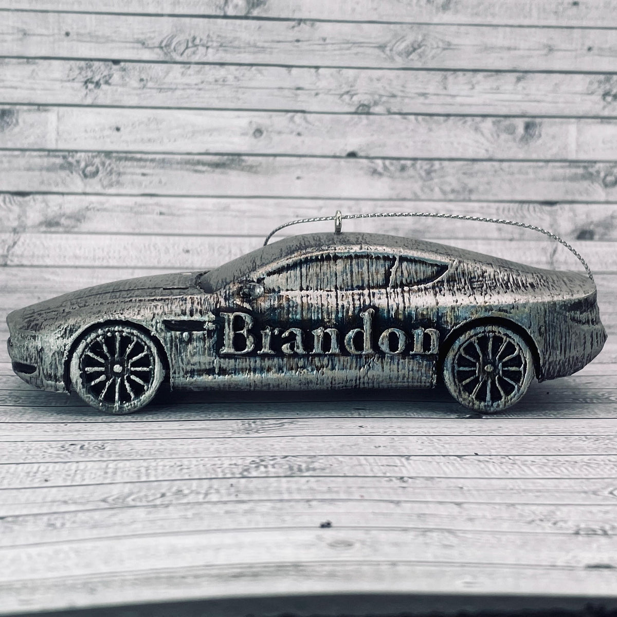 Personalized Aston Martin Christmas Ornament, 3D Printed Sports Car