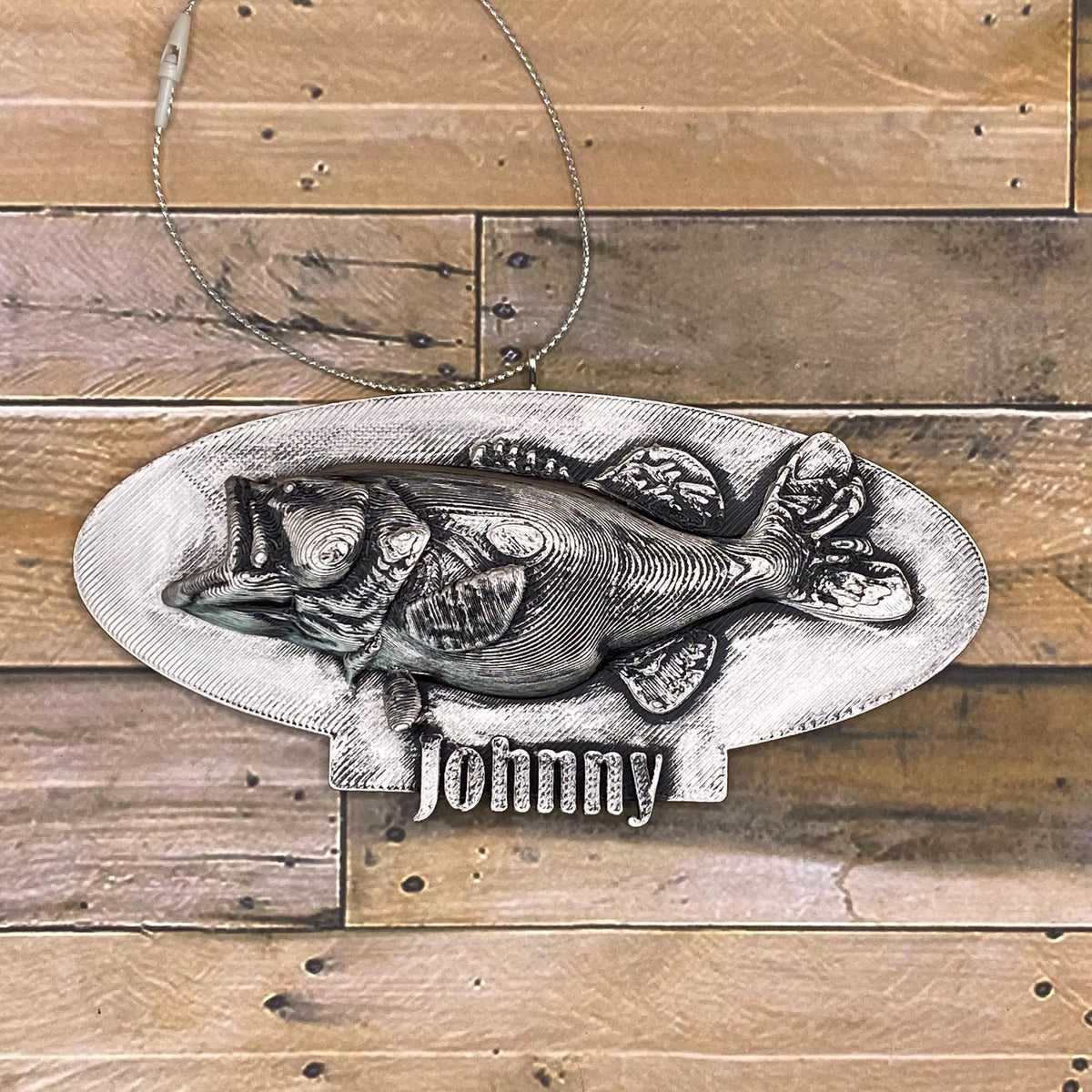 Personalized Bass Fish Christmas Ornament, Hand-Painted 3D Print