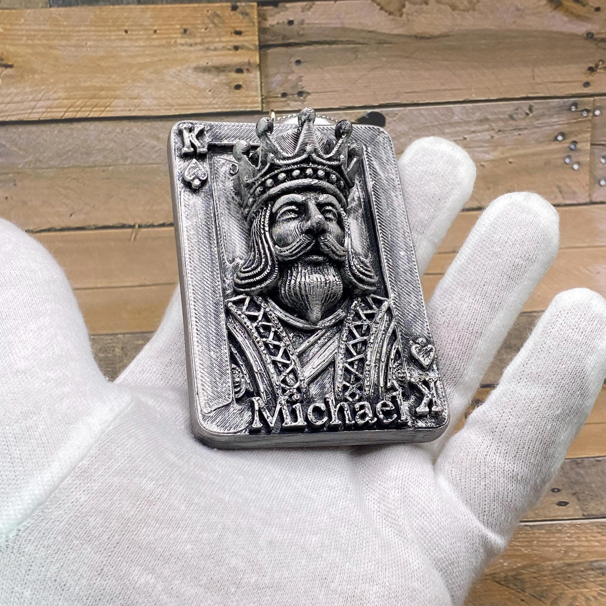 Personalized King of Spades Christmas Ornament, 3D Printed Playing Card