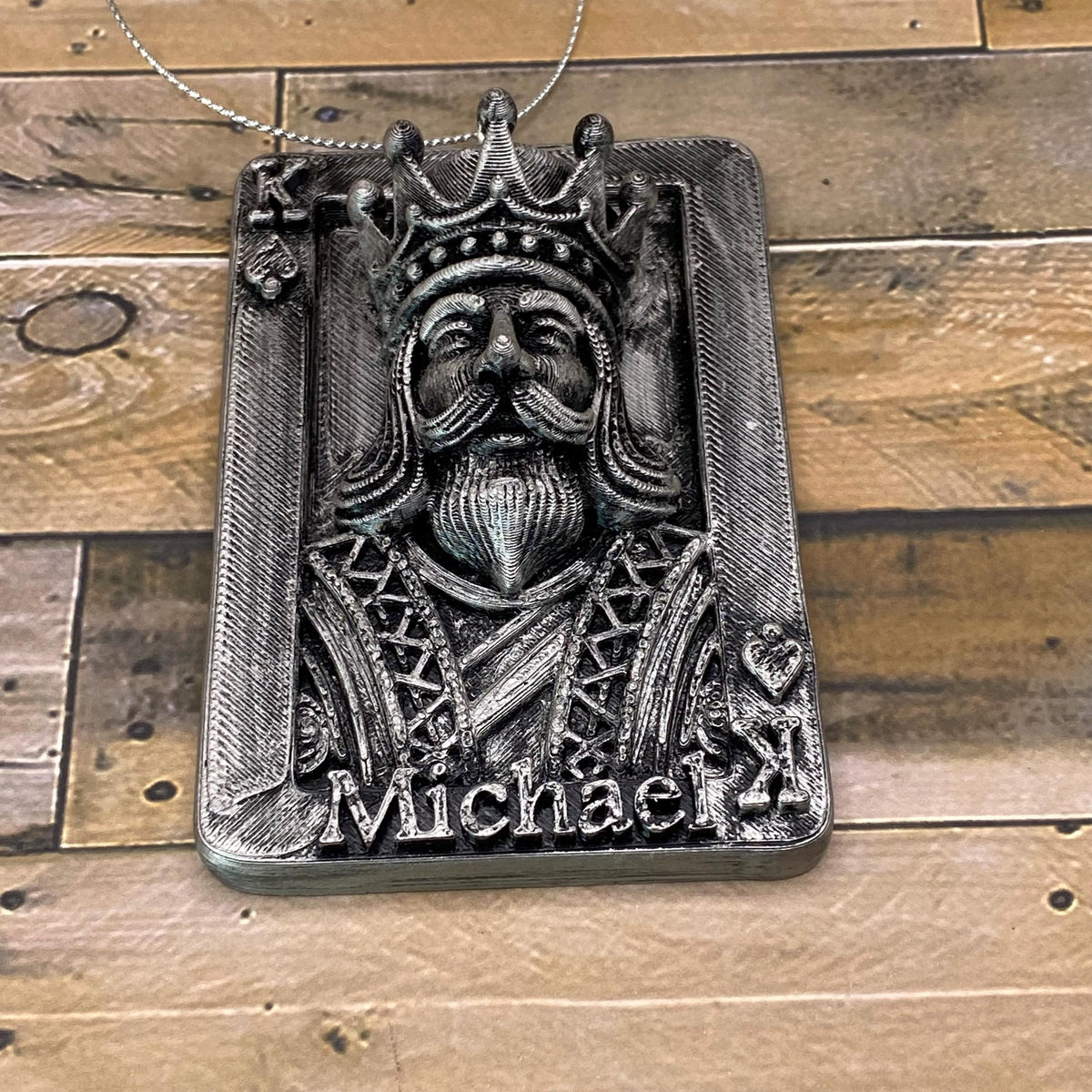 Personalized King of Spades Christmas Ornament, 3D Printed Playing Card