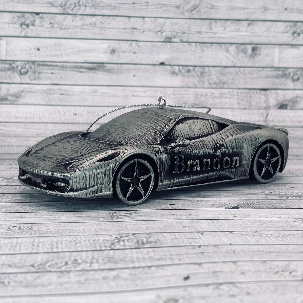 Personalized Ferrari 458 Italia Car Ornament, 3D Printed Keepsake