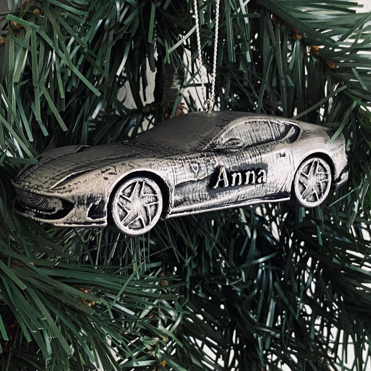 Ferrari 812 Superfast Christmas Ornament, 3D Printed Sports Car