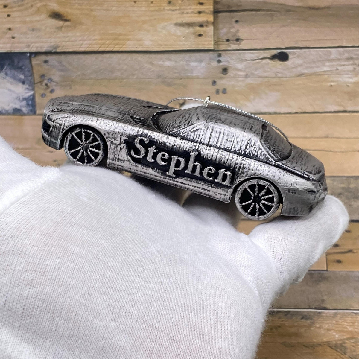 Personalized Mercedes SLS AMG Christmas Ornament, 3D Printed Sports Car