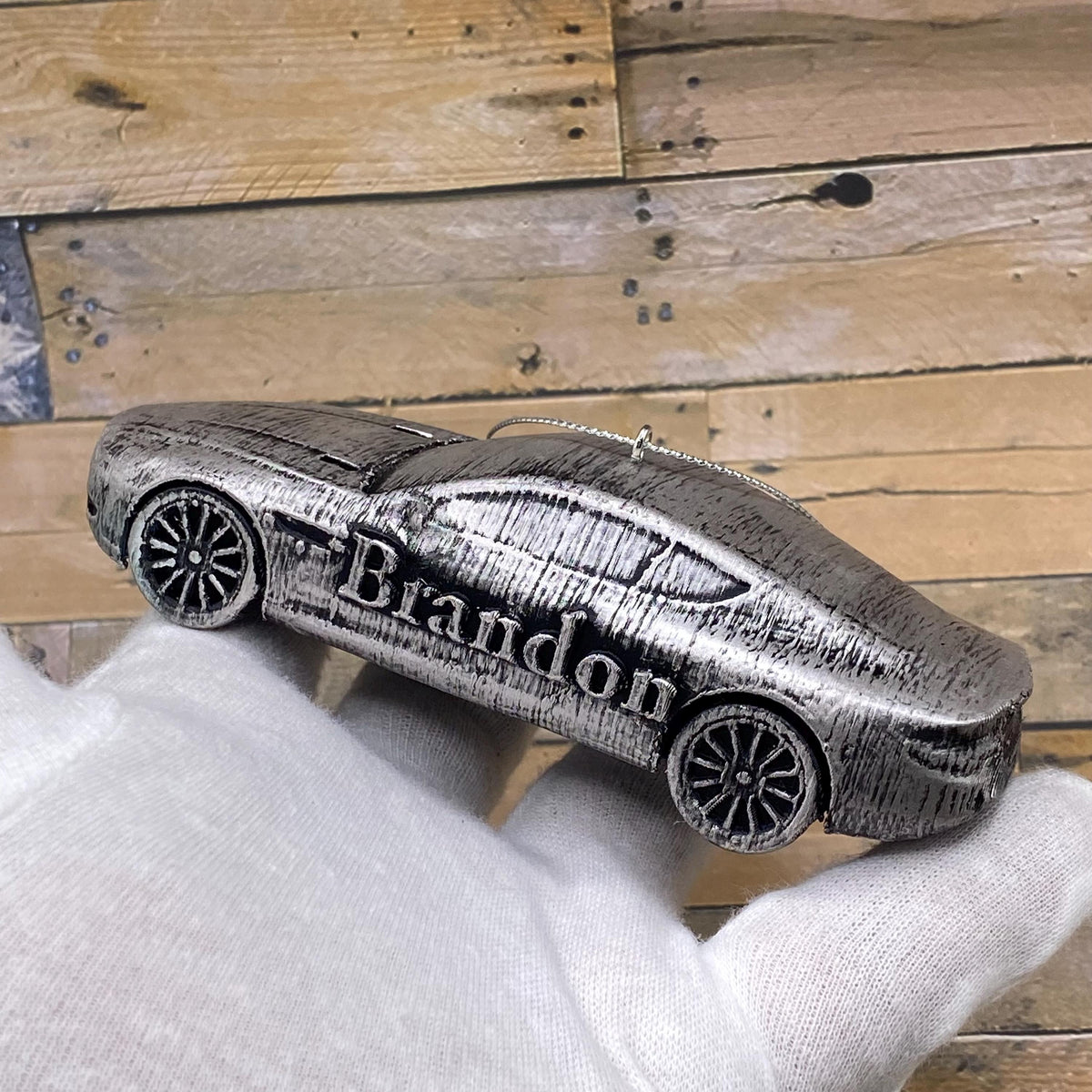 Personalized Aston Martin Christmas Ornament, 3D Printed Sports Car