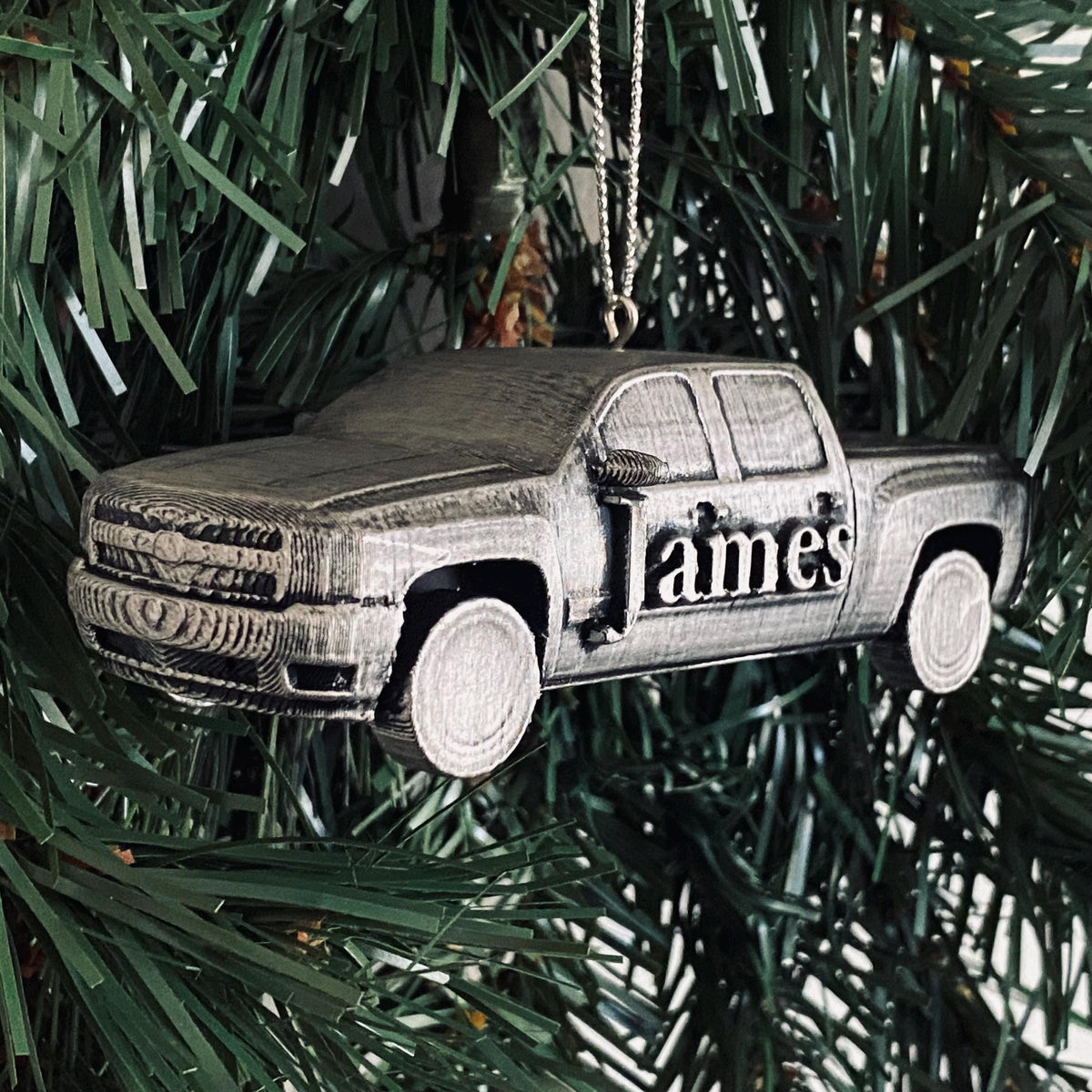 Personalized Chevy Pickup Truck Christmas Ornament, 3D Printed Keepsake