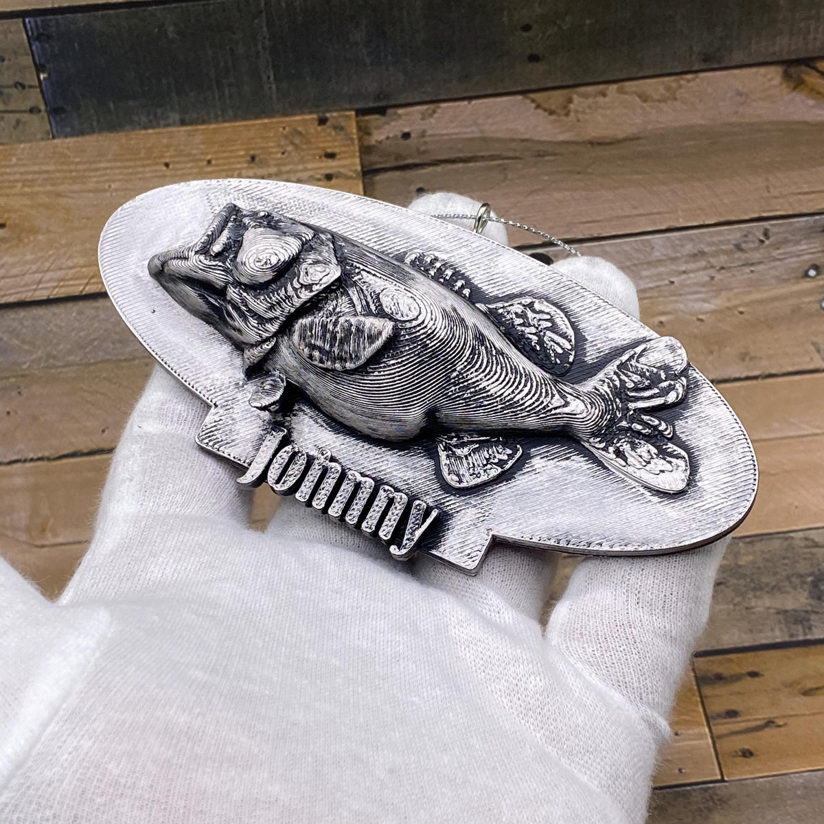 Personalized Bass Fish Christmas Ornament, Hand-Painted 3D Print
