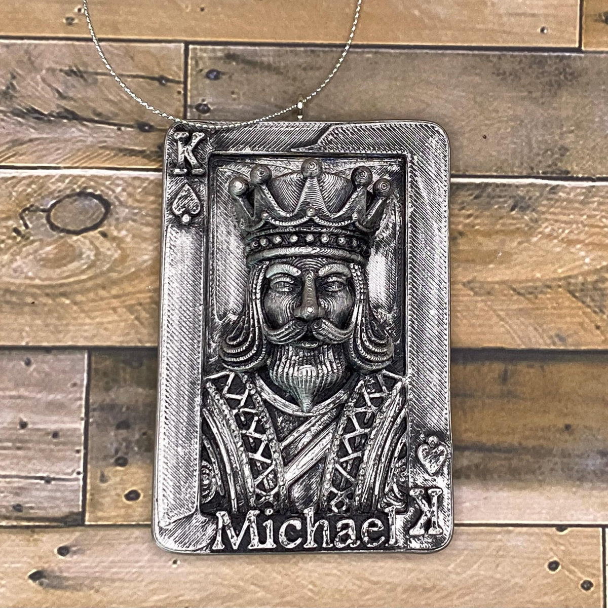 Personalized King of Spades Christmas Ornament, 3D Printed Playing Card