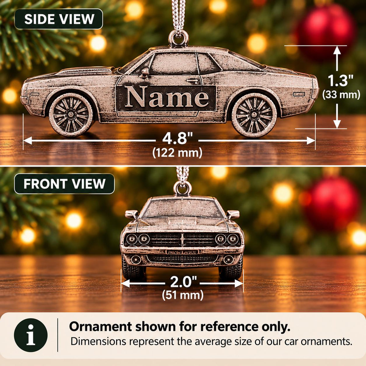 Personalized Toyota Tacoma Christmas Ornament, 3D Printed Pickup Truck