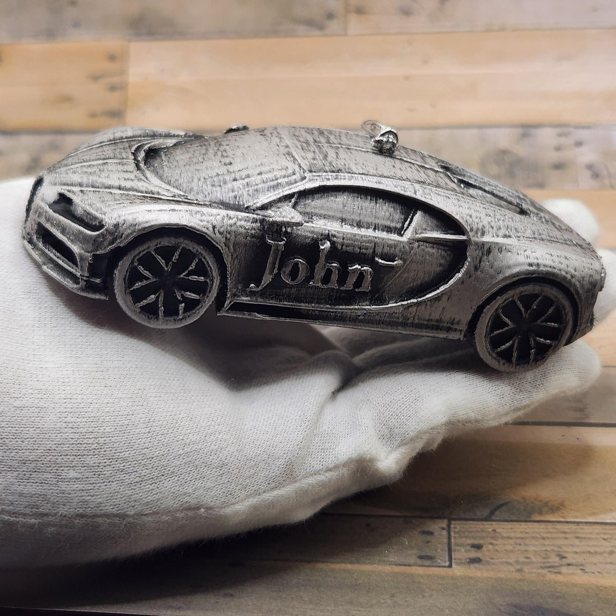 Personalized Bugatti Chiron Christmas Ornament, 3D Printed Supercar