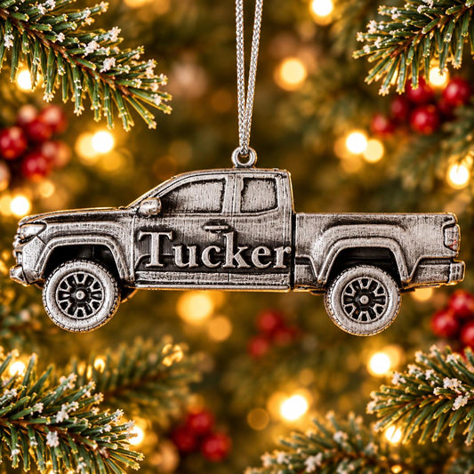 Personalized Toyota Tacoma Christmas Ornament, 3D Printed Pickup Truck