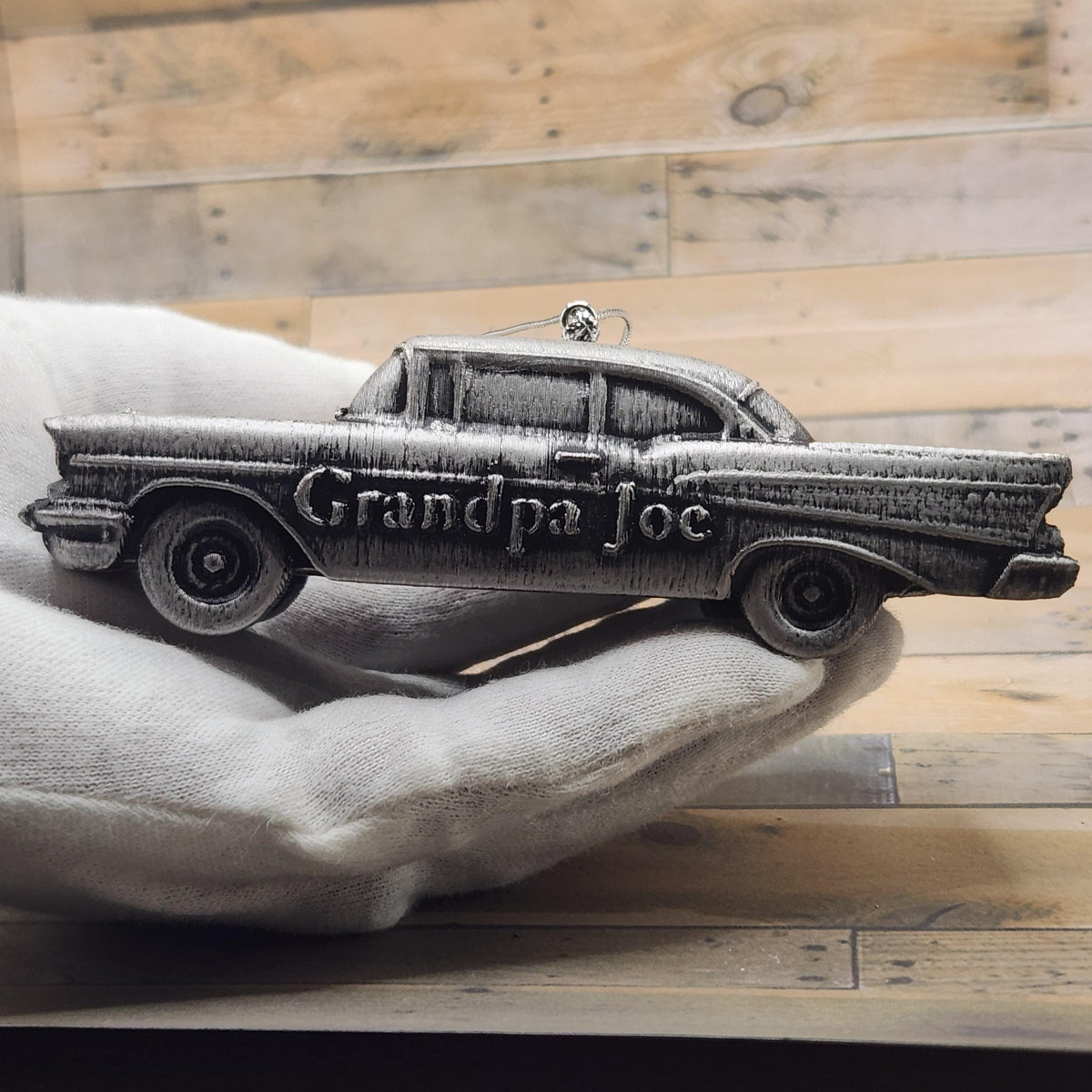 Personalized 1957 Chevy Bel Air Christmas Ornament, 3D Printed Classic Car