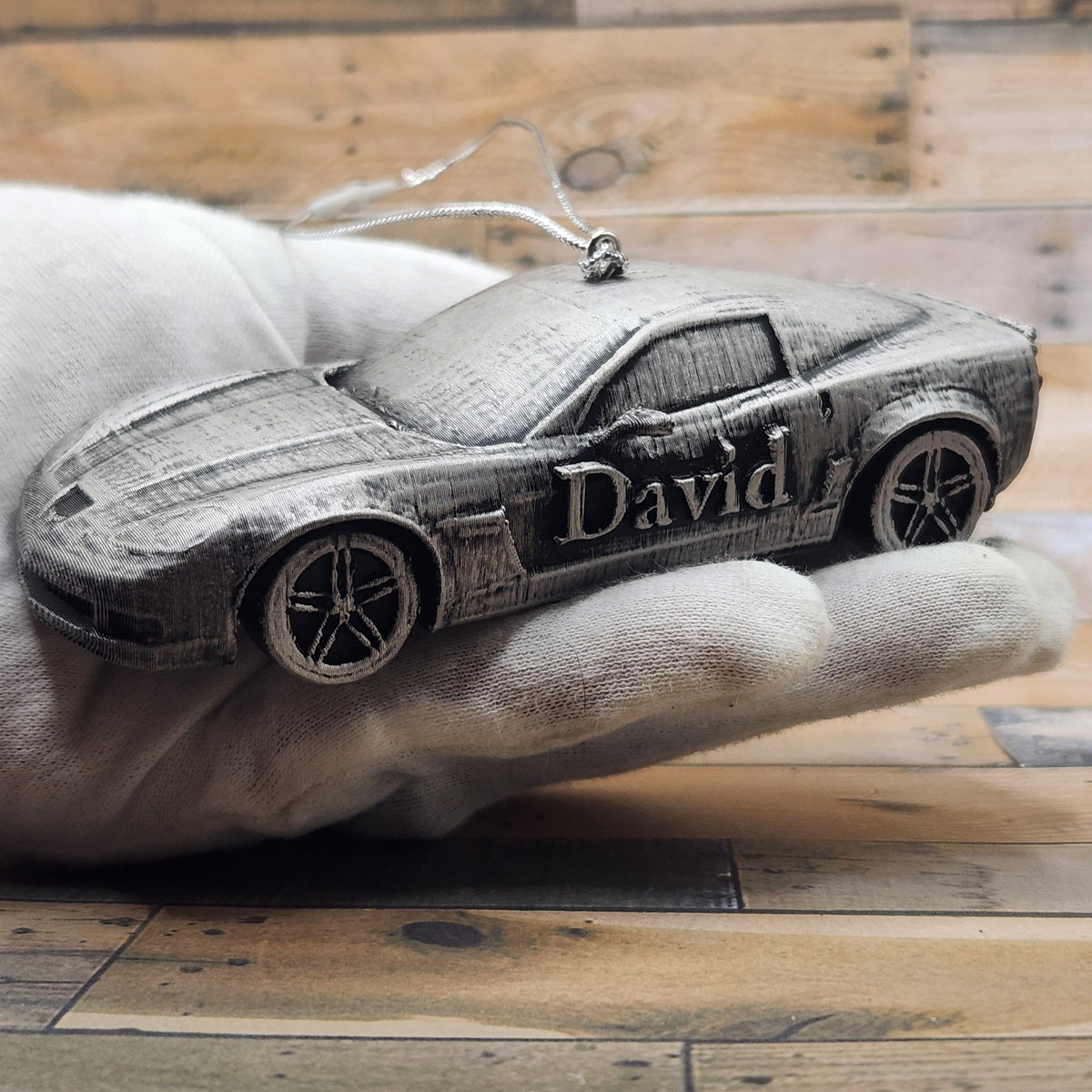 Personalized Corvette Z06 Christmas Ornament, 3D Printed Sports Car