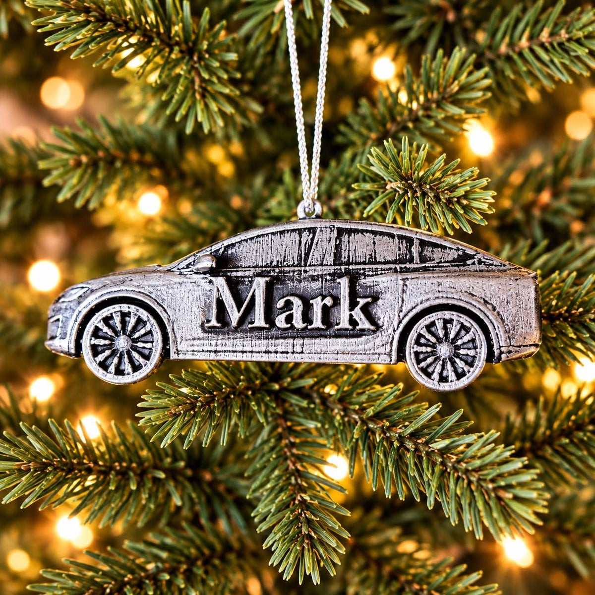Personalized Tesla Model S Christmas Ornament, 3D Printed Car Keepsake