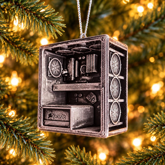 Gaming PC Ornament, Personalized 3D Printed Design, Christmas Tree Keepsake