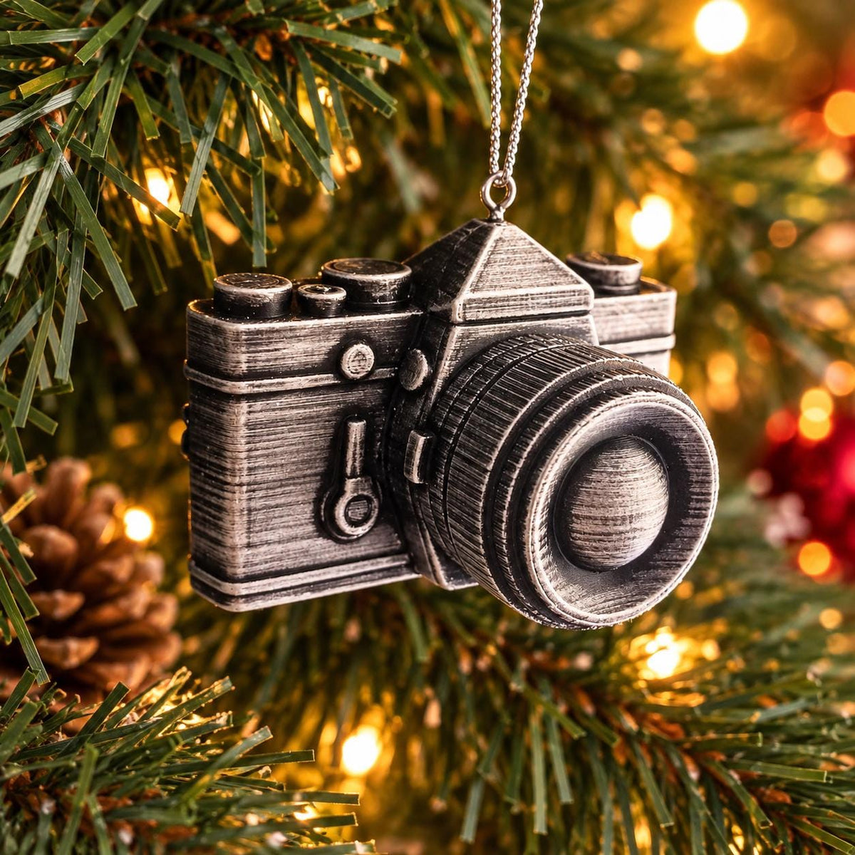 Personalized Camera Christmas Ornament, 3D Printed Photography Keepsake