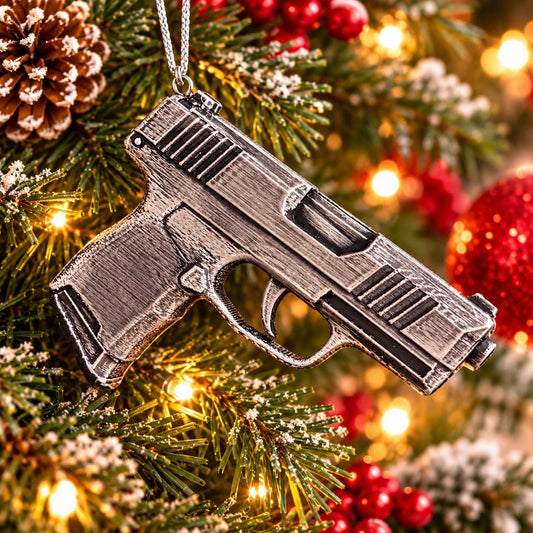 SIG P365 Pistol Christmas Ornament, Hand-Painted Gun Owner Gift