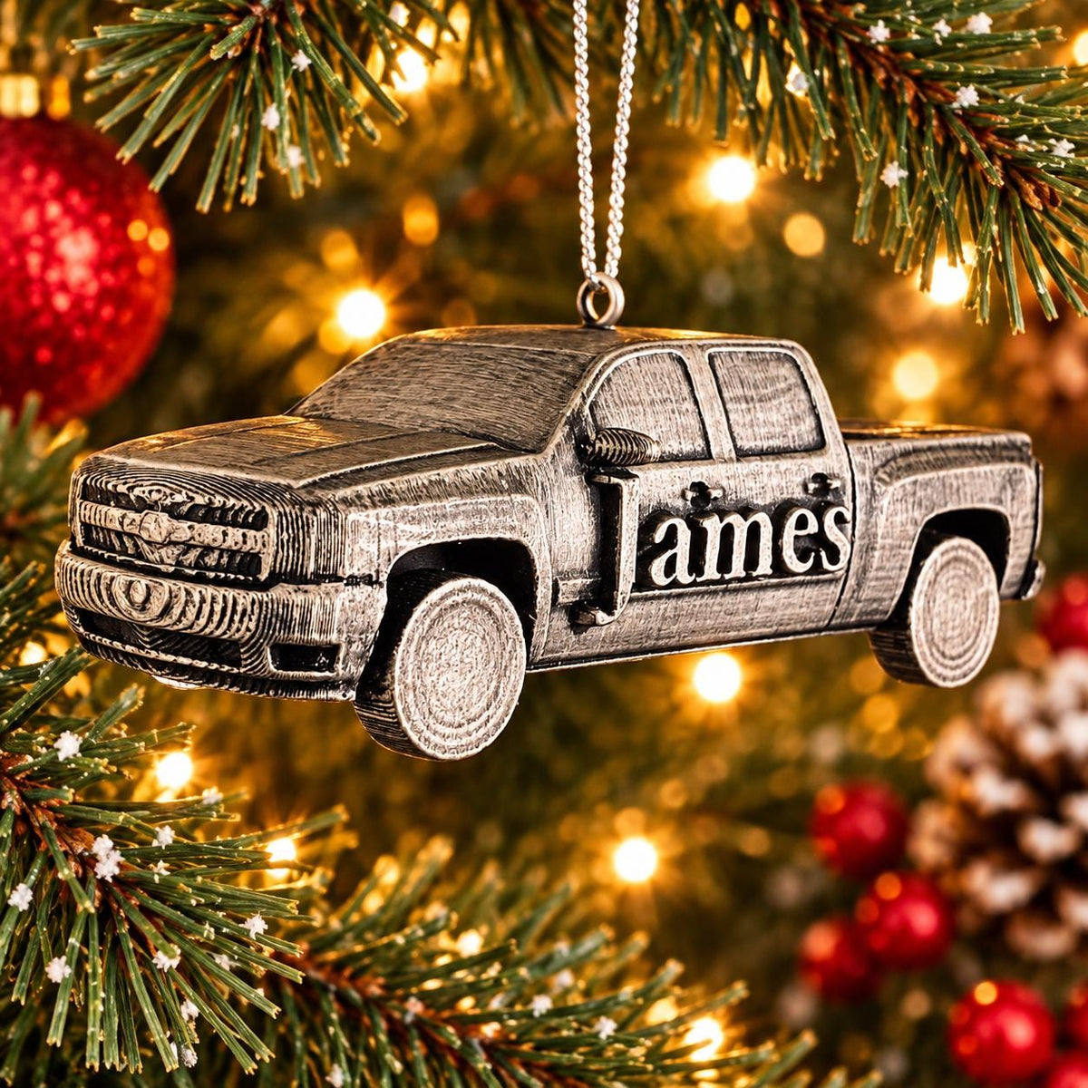 Personalized Chevy Pickup Truck Christmas Ornament, 3D Printed Keepsake