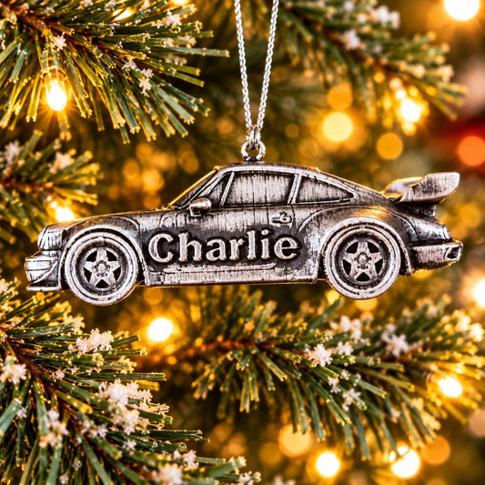 Porsche 911 Ornament, 3D Printed Christmas Decor, Personalized Sports Car Keepsake