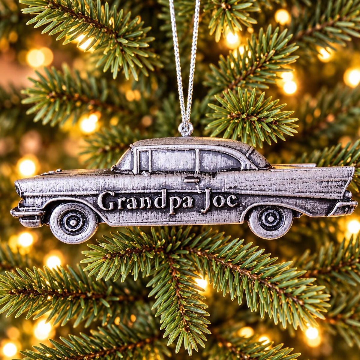 Personalized 1957 Chevy Bel Air Christmas Ornament, 3D Printed Classic Car